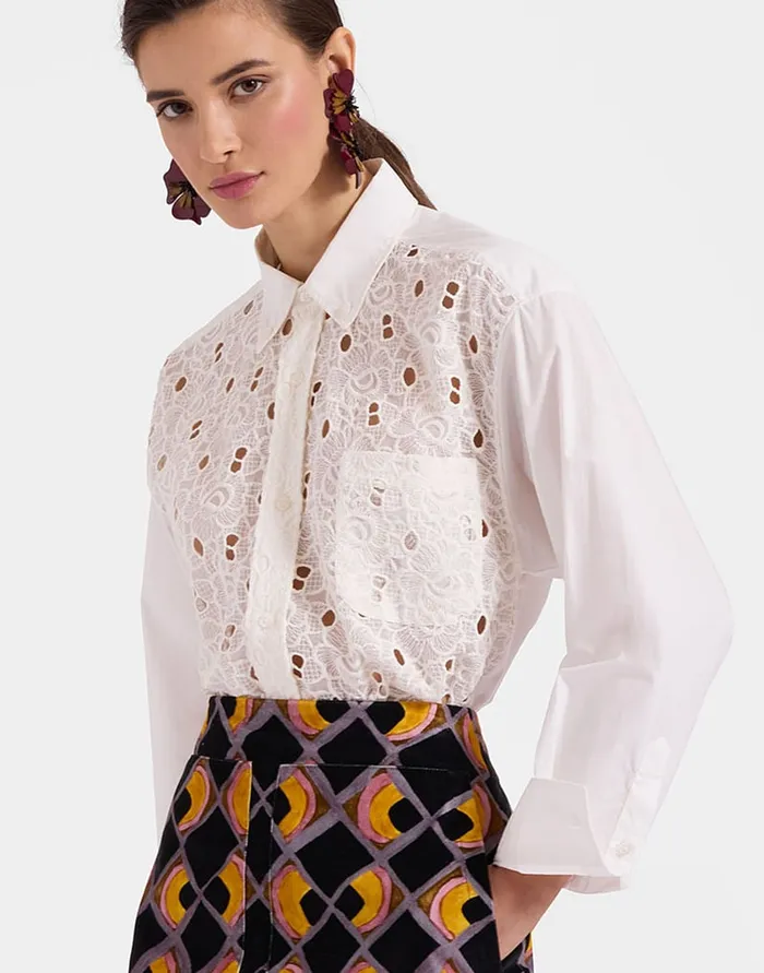 La Doublej Lacey Better Than Your Boyfriend039s Shirt Solid Ivory In Sangallo Women Shirts and Tops La Doublej Lacey Better Than Your Boyfriend039s Shirt Solid Ivory In Sangallo Women Shirts and Tops