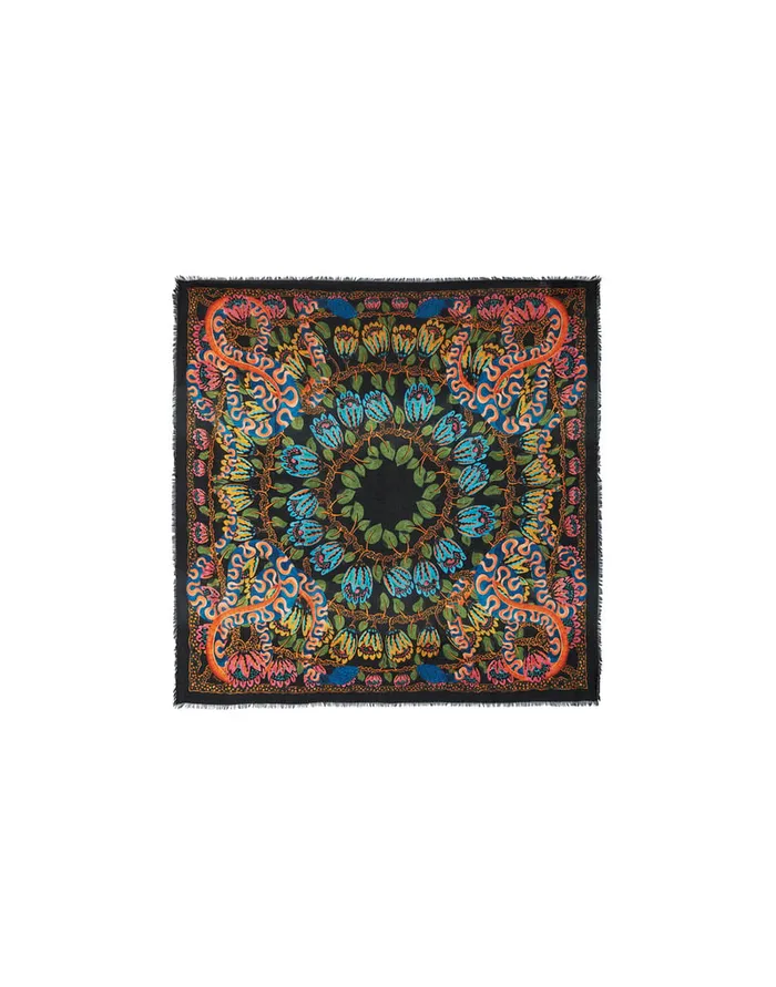 La Doublej Light Scarf Eve Black In Wool Modal Women Foulards and Scarves