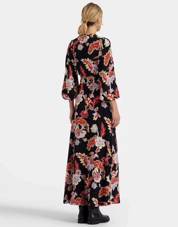 La Doublej Long Camerino Dress Lark Black In Crepe De Chine Silk Women Dresses