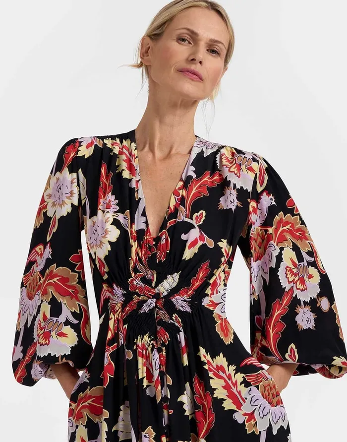 La Doublej Long Camerino Dress Lark Black In Crepe De Chine Silk Women Dresses