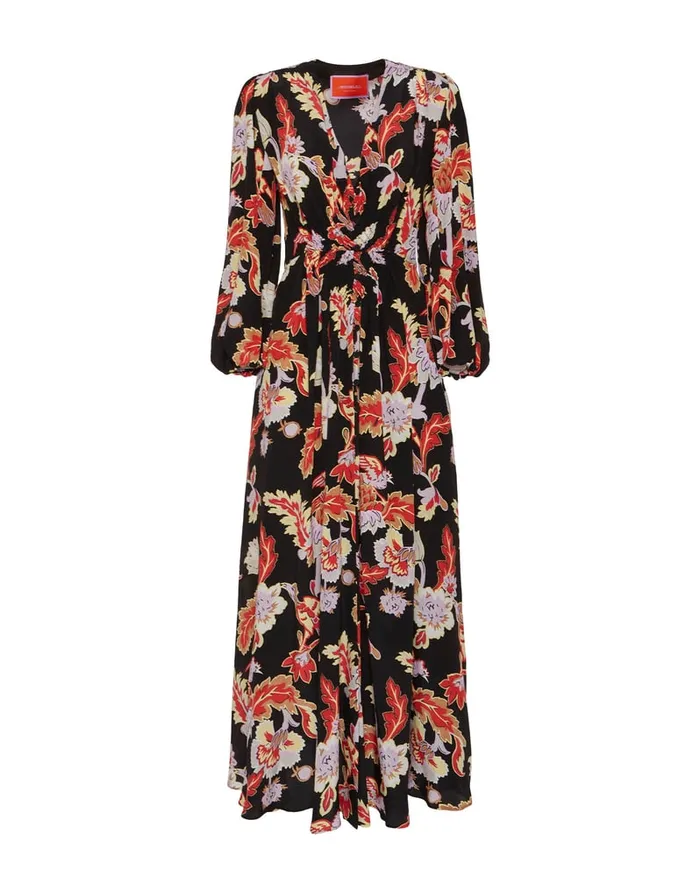 La Doublej Long Camerino Dress Lark Black In Crepe De Chine Silk Women Dresses
