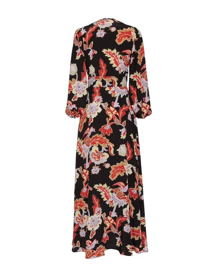La Doublej Long Camerino Dress Lark Black In Crepe De Chine Silk Women Dresses