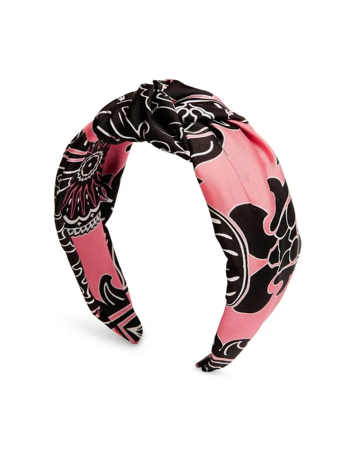 La Doublej Love Knot Headband Oltrarno Pink In Twill Women Hair Accessories