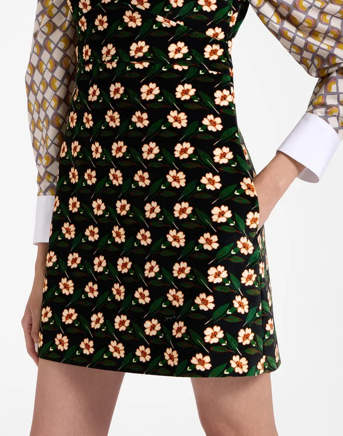 La Doublej Mini Arabesque Dress Mayfair Black In Cotton Velvet Women Dresses
