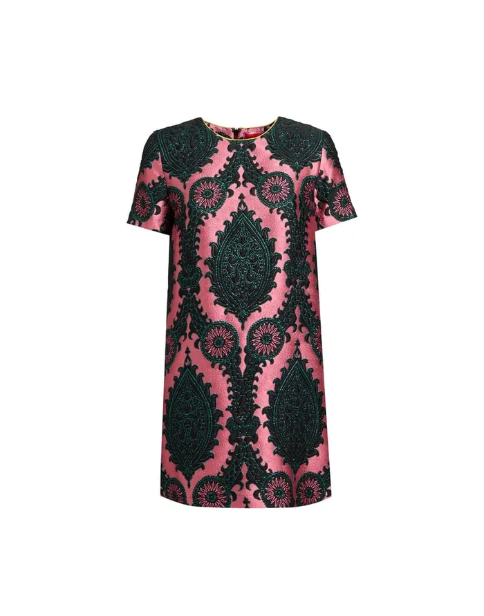 La Doublej Mini Swing Dress Oltrarno Pink In Jacquard Women Dresses