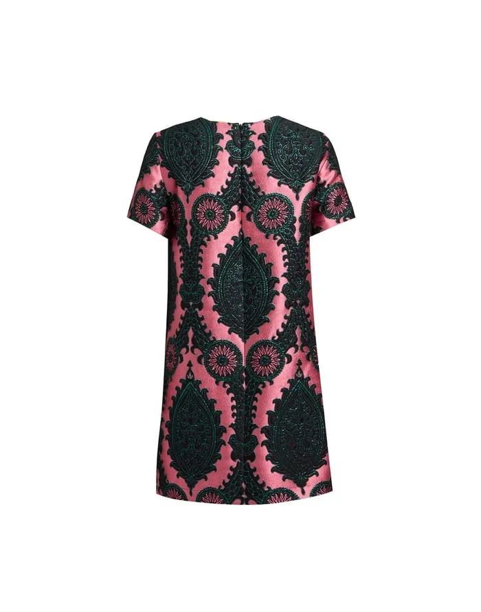 La Doublej Mini Swing Dress Oltrarno Pink In Jacquard Women Dresses