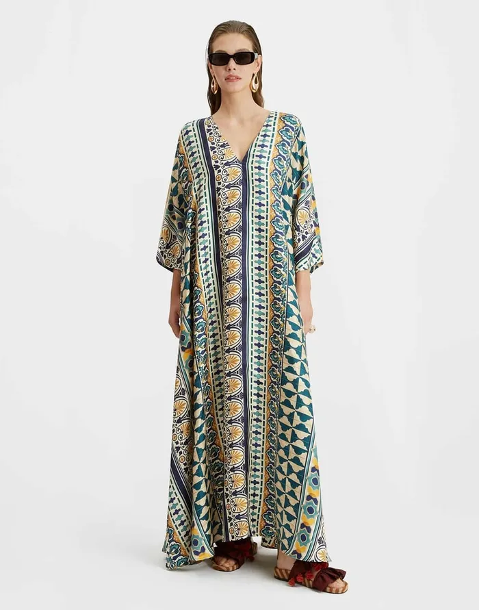 La Doublej Muumuu Dress Casareale Small Place Cream In Silk Twill Women Dresses La Doublej Muumuu Dress Casareale Small Place Cream In Silk Twill Women Dresses