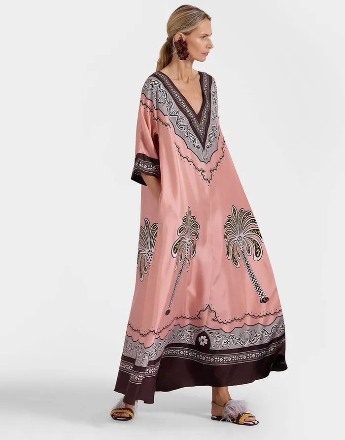 La Doublej Muumuu Dress Mirage Place Pink In Silk Twill Women Dresses