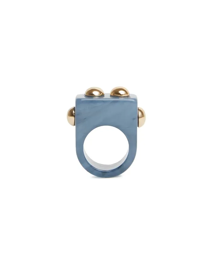 La Doublej Nefertiti Ring Solid Teal In Acrylic Resin Women Jewelry