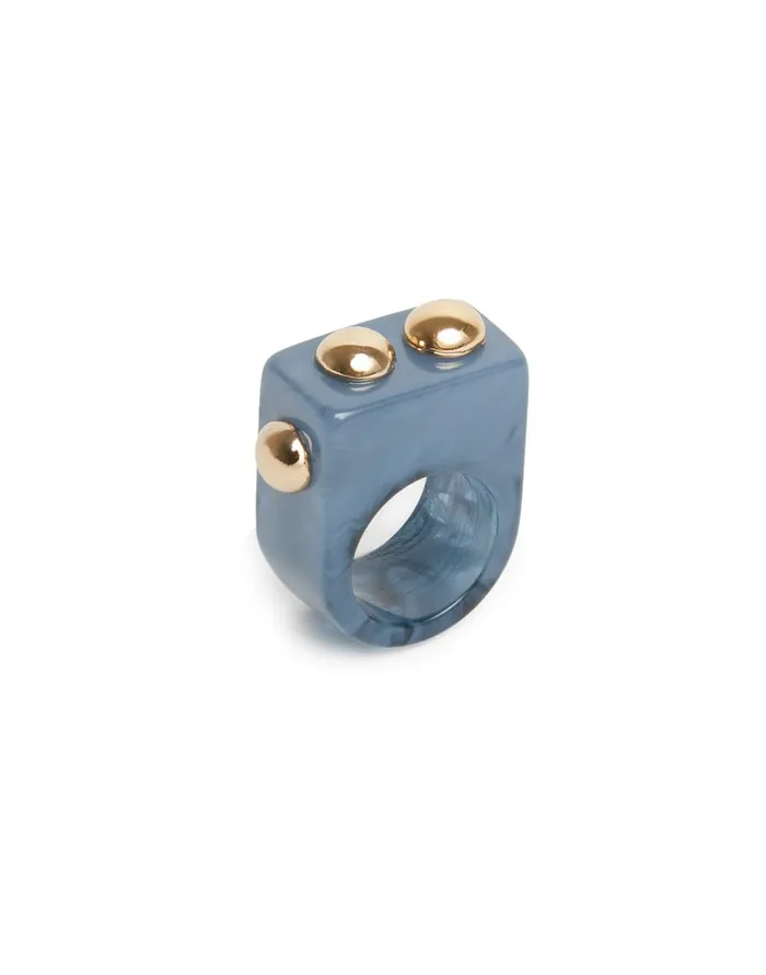 La Doublej Nefertiti Ring Solid Teal In Acrylic Resin Women Jewelry