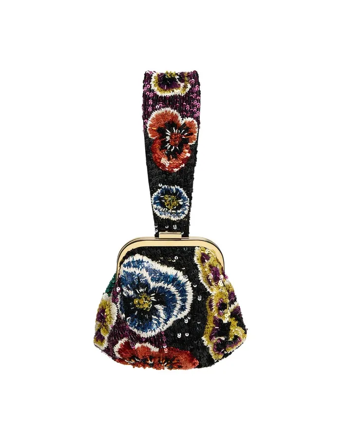 La Doublej Palazzo Mini Bag Pansy Multicolor In Paillettes Women Bags and Pochettes