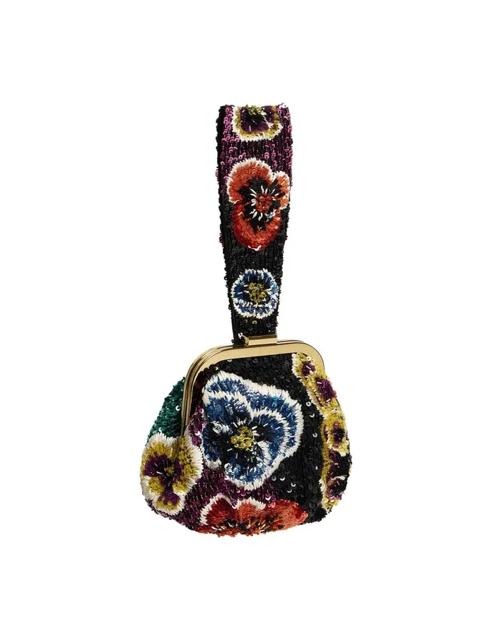 La Doublej Palazzo Mini Bag Pansy Multicolor In Paillettes Women Bags and Pochettes