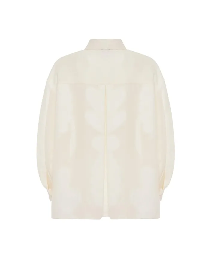 La Doublej Poet Shirt Pineapple Lace White In Jacquard Women Shirts and Tops