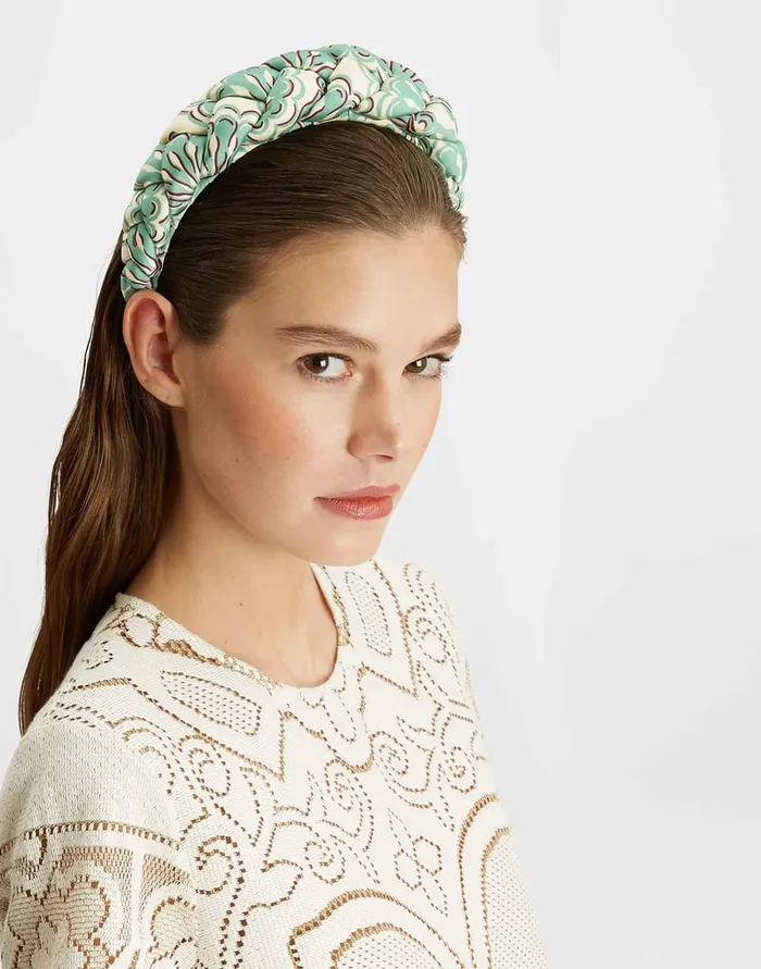 La Doublej Rapunzel Headband Fans Mint In Twill Women Hair Accessories