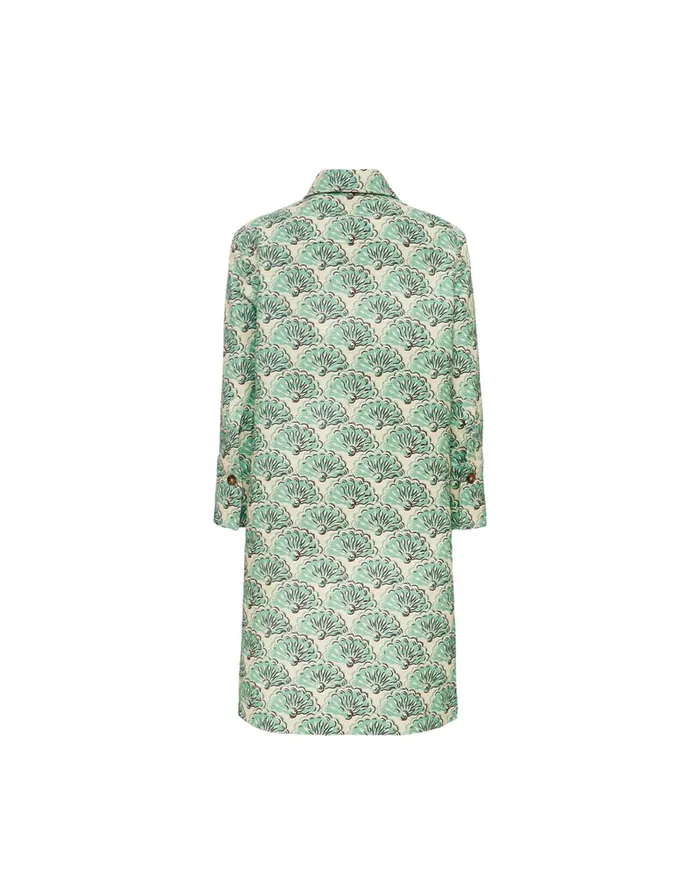 La Doublej Short Artemis Dress Fans Mint In Shot Cotton Women Dresses