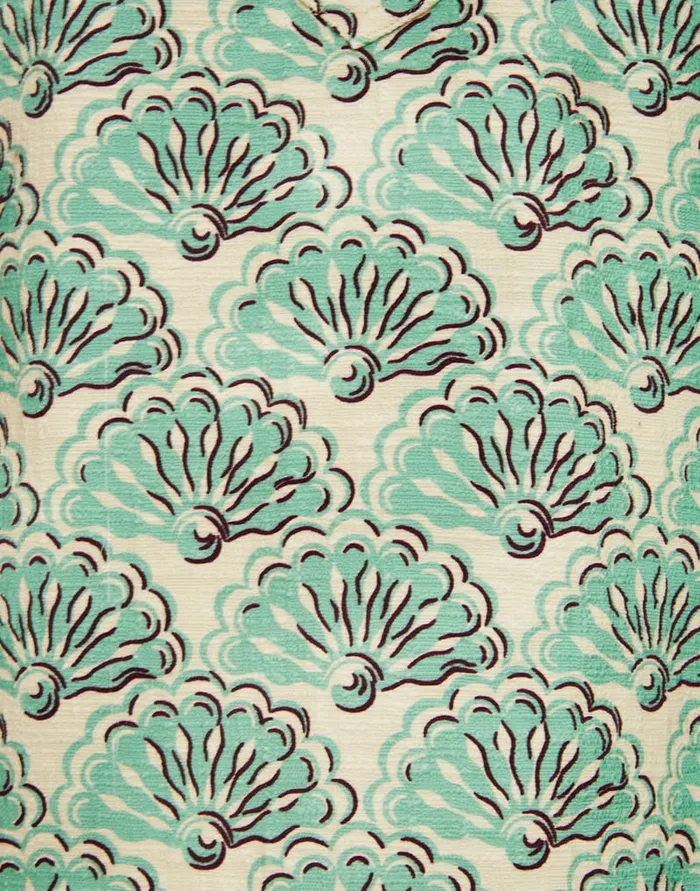 La Doublej Short Artemis Dress Fans Mint In Shot Cotton Women Dresses