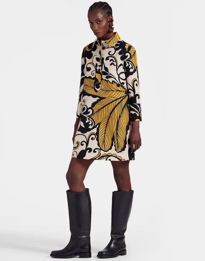La Doublej Short Artemis Dress Marea Black and White In Cady Wool Women Dresses La Doublej Short Artemis Dress Marea Black and White In Cady Wool Women Dresses