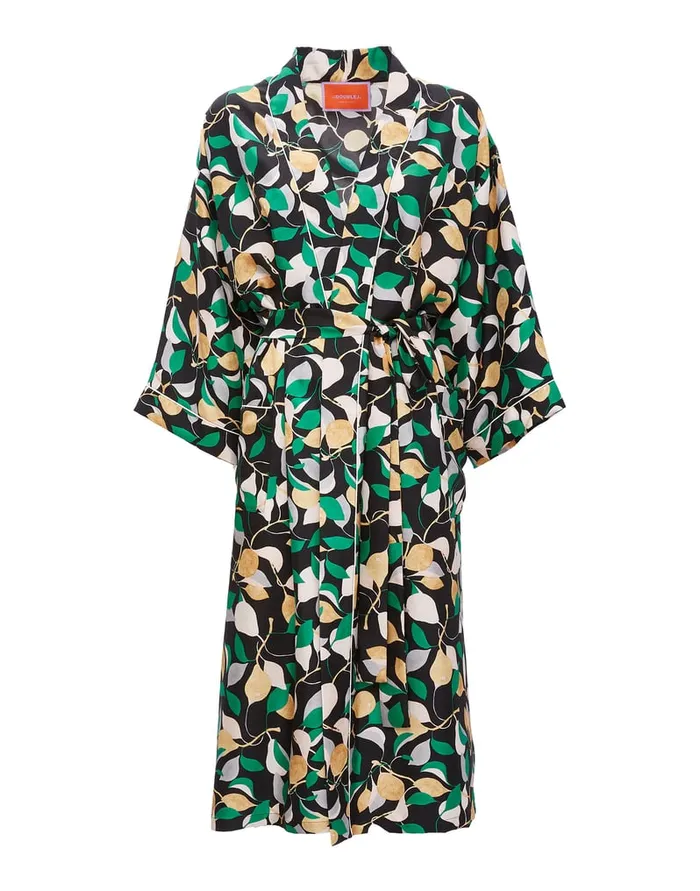 La Doublej Silk Robe Orchard In Twill Silk Women Loungewear