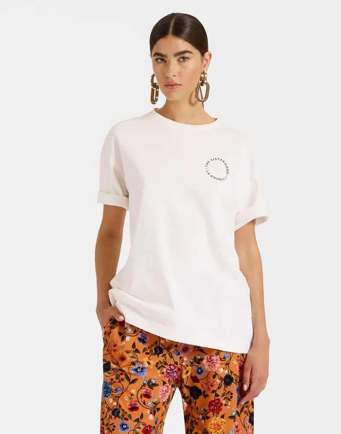 La Doublej Sisterhood Tee Solid Print In Jersey Loira Women TShirts and Sweatshirts