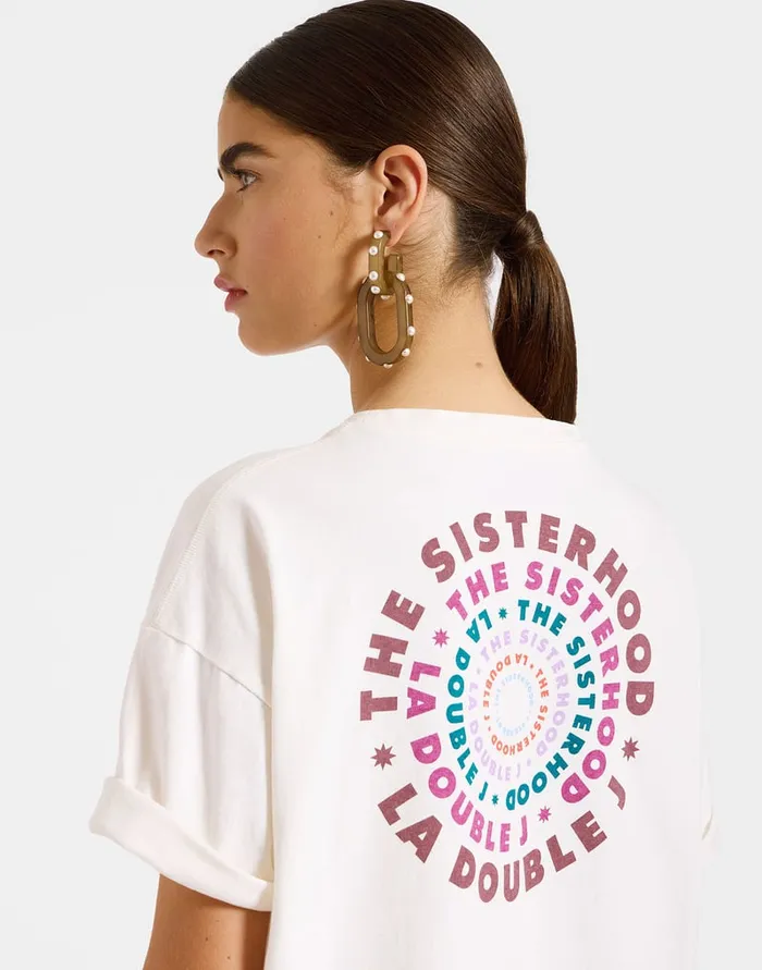 La Doublej Sisterhood Tee Solid Print In Jersey Loira Women TShirts and Sweatshirts