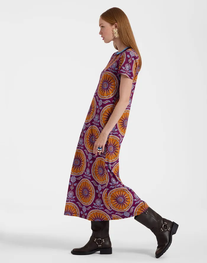 La Doublej Sporty Swing Dress Sovereign Purple In Cotton Jersey Women Dresses La Doublej Sporty Swing Dress Sovereign Purple In Cotton Jersey Women Dresses