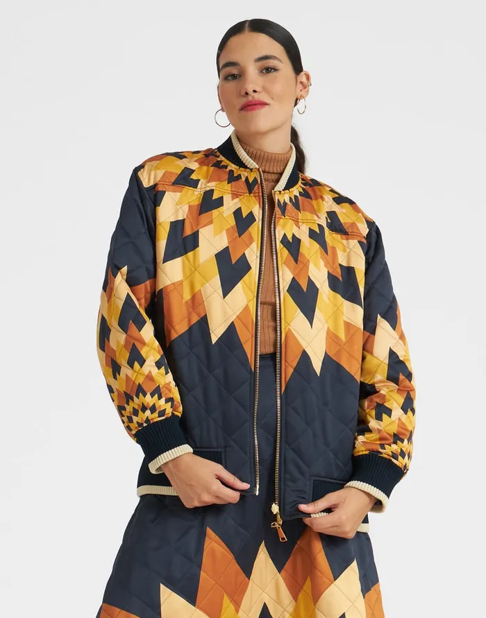 La Doublej Suki Jacket Egyptian Sun Place Gold In Quilted Twill Women Outerwear