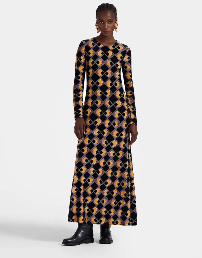 La Doublej Swank Dress HalfLight Black In Velvet Stretch Women Dresses