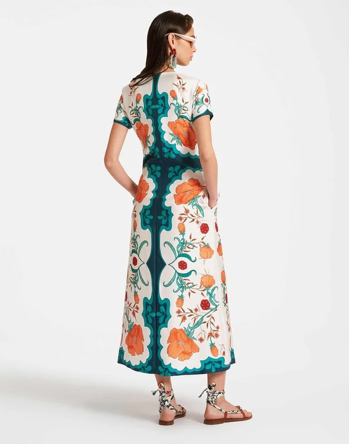 La Doublej Swing Dress Morpheus Place Orange In Silk Twill Women Dresses