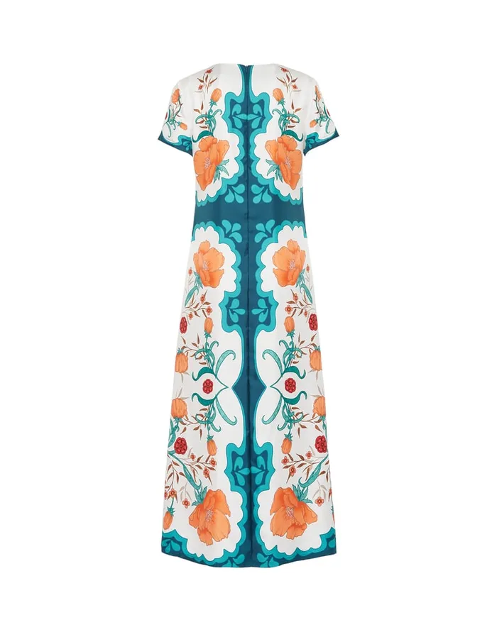 La Doublej Swing Dress Morpheus Place Orange In Silk Twill Women Dresses