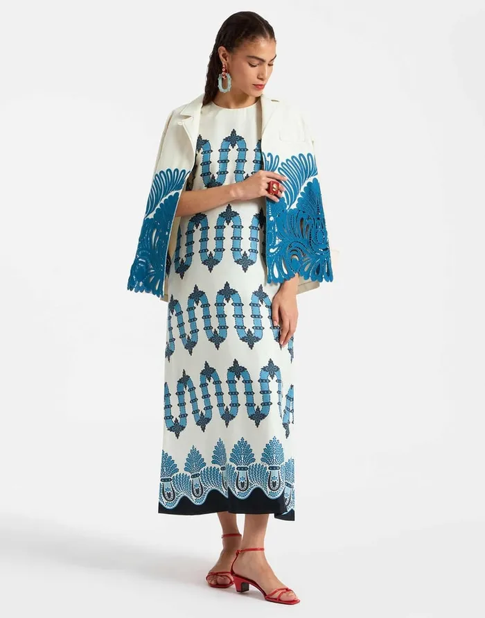 La Doublej Swing Dress Scirocco Place Ivory In Silk Twill Women Dresses