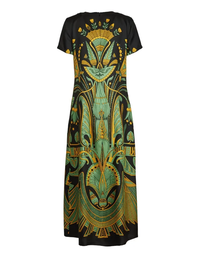 La Doublej Swing Dress The Nile Place Black In Silk Twill Women Dresses