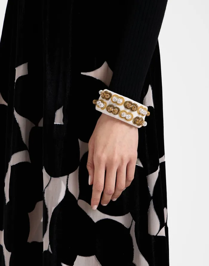 La Doublej Tesoro Double Bracelet Solid Ivory In Velvet Women Jewelry
