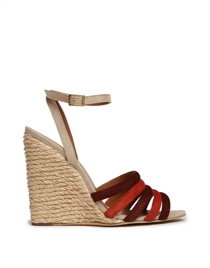 La Doublej Tones Wedge Paglia Multicolor Ecru039 In Raffia Women Shoes