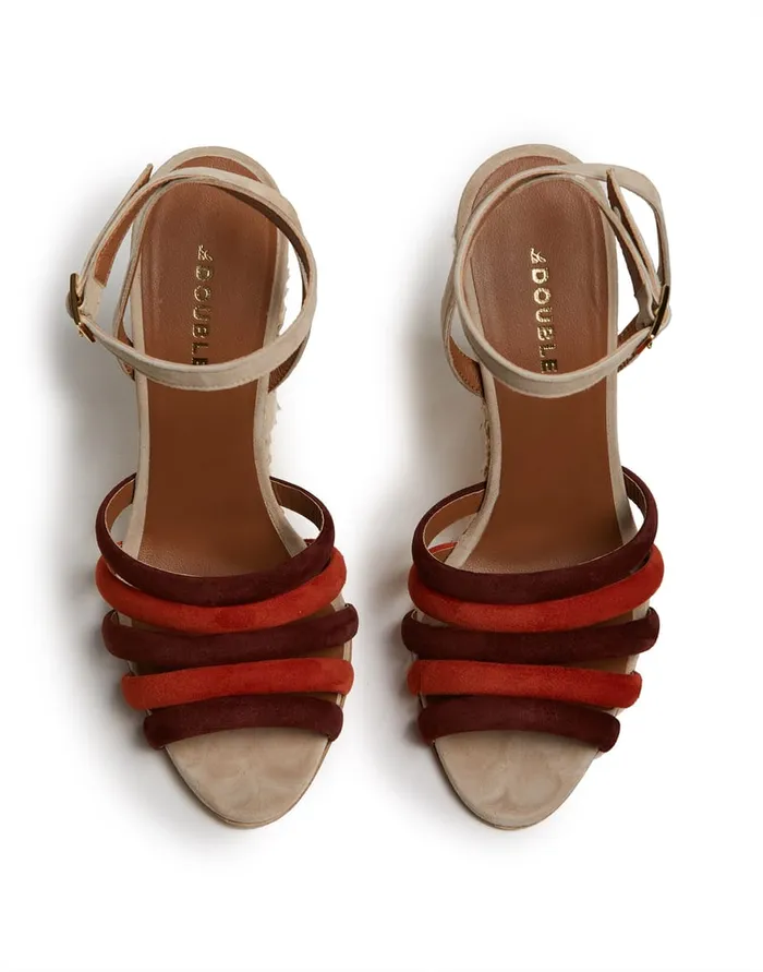 La Doublej Tones Wedge Paglia Multicolor Ecru039 In Raffia Women Shoes