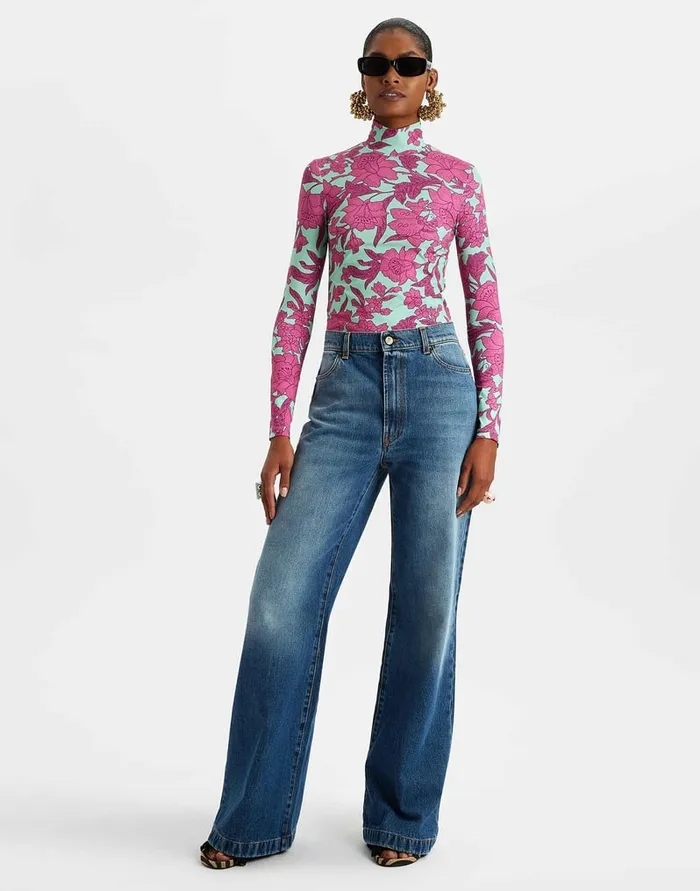 La Doublej Turtleneck Lilium Purple In Skinny Jersey Women Loungewear