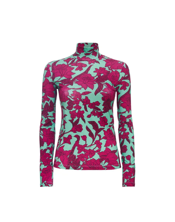 La Doublej Turtleneck Lilium Purple In Skinny Jersey Women Loungewear