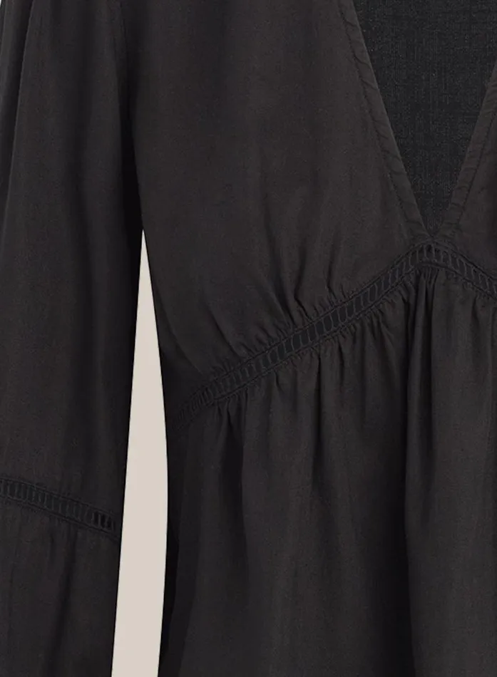 Ladder Trim Peplum Top 8211 Black Women Bella Dahl Long Sleeve Ladder Trim Peplum Top 8211 Black Women Bella Dahl Long Sleeve