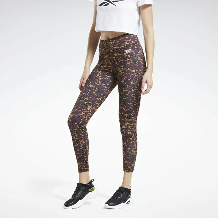 Leggings and Tights Womens Reebok Classics Allover Print Leggings Midnight Shadow