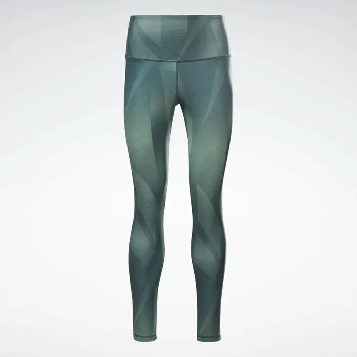 Leggings and Tights Womens Reebok Lux Bold HighRise Vector Block Tights Forest Green