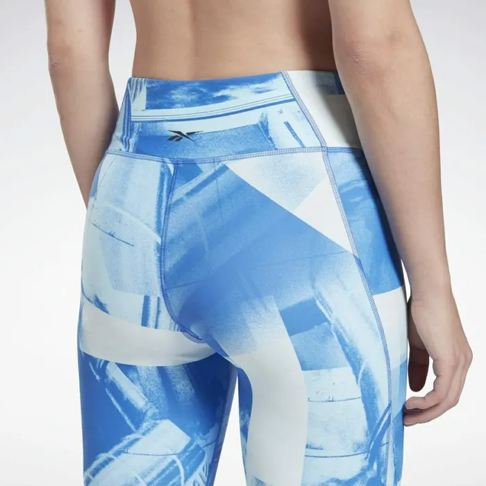 Leggings and Tights Womens Reebok Lux Bold Printed Leggings Chalk Blue