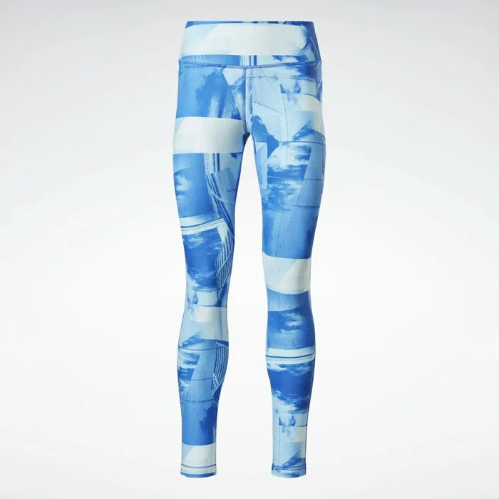 Leggings and Tights Womens Reebok Lux Bold Printed Leggings Chalk Blue
