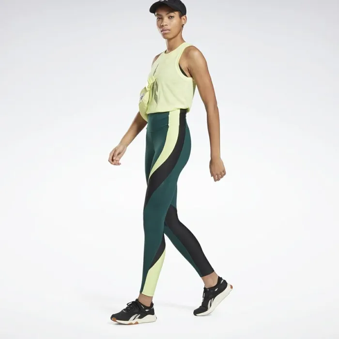 Leggings and Tights Womens Reebok Lux HighRise Leggings Forest Green