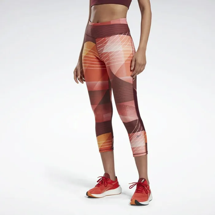 Leggings and Tights Womens Reebok Run Lux Bold 34 Length Leggings Instinct Red Leggings and Tights Womens Reebok Run Lux Bold 34 Length Leggings Instinct Red
