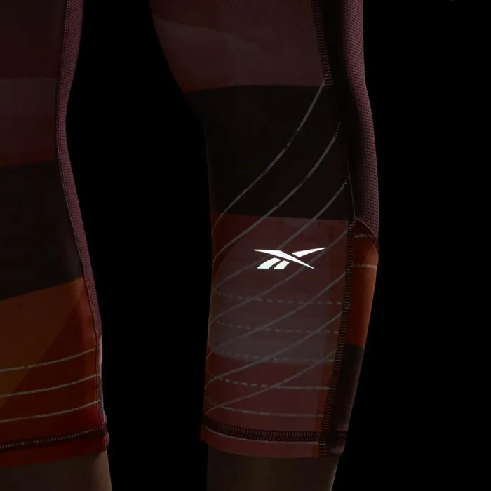 Leggings and Tights Womens Reebok Run Lux Bold 34 Length Leggings Instinct Red
