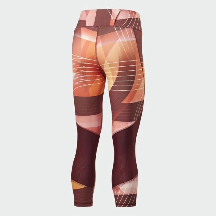 Leggings and Tights Womens Reebok Run Lux Bold 34 Length Leggings Instinct Red