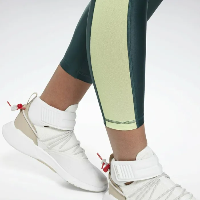 Leggings and Tights Womens Reebok Shiny HighRise Leggings Forest Green