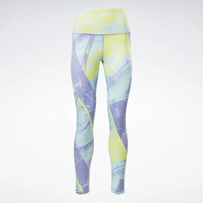 Leggings and Tights Womens Reebok Workout Ready Printed Leggings Hyper Purple