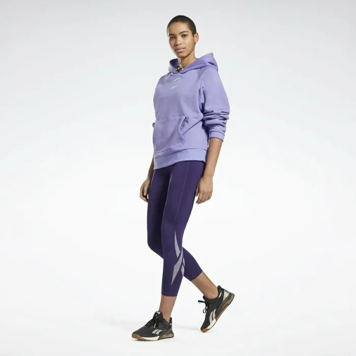 Leggings and Tights Womens Reebok Workout Ready Vector Leggings Dark Orchid