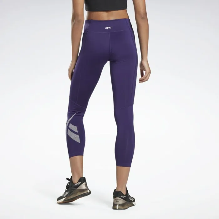 Leggings and Tights Womens Reebok Workout Ready Vector Leggings Dark Orchid