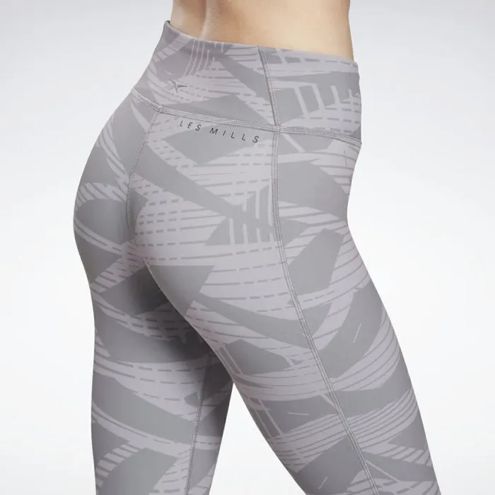 Les Mills Womens Reebok Les Mills Lux Bold 2 Leggings Gravity Grey
